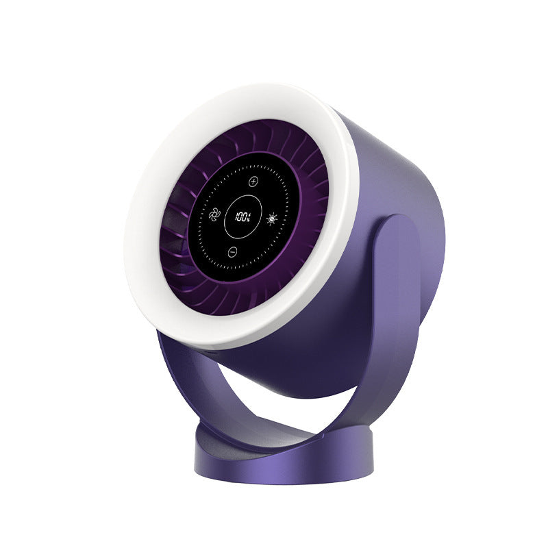 Rechargeable USB Table Fan with LED Light – Adjustable & Wall Mountable