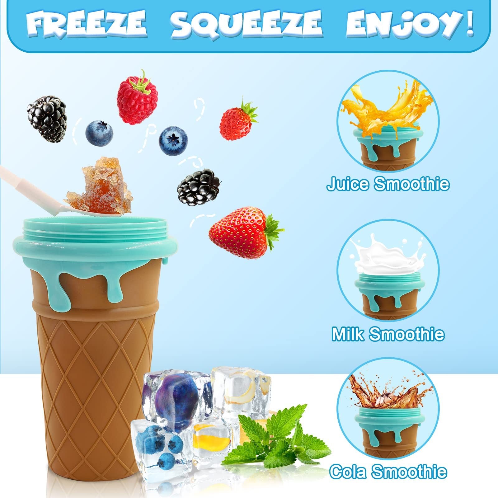 500ml Quick-Freeze Slushy Cup – Magic Ice Cream & Smoothie Maker