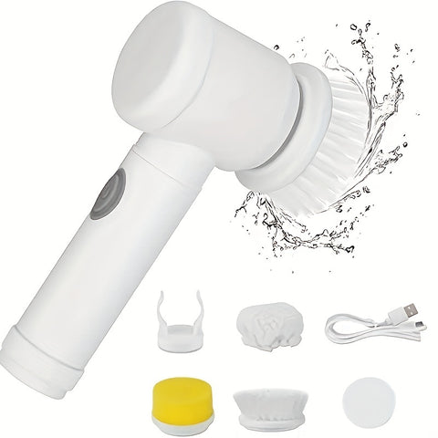 USB Rechargeable Electric Spin Cleaning Brush – Automatic Rotary Power Scrubber for Kitchen & Bathroom